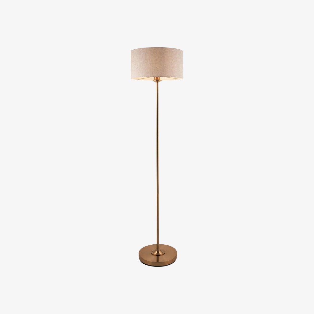 Tela Drum Lampenkap Vloerlamp - Moderne Stoffen Staande Lamp voor Thuis en Kantoor