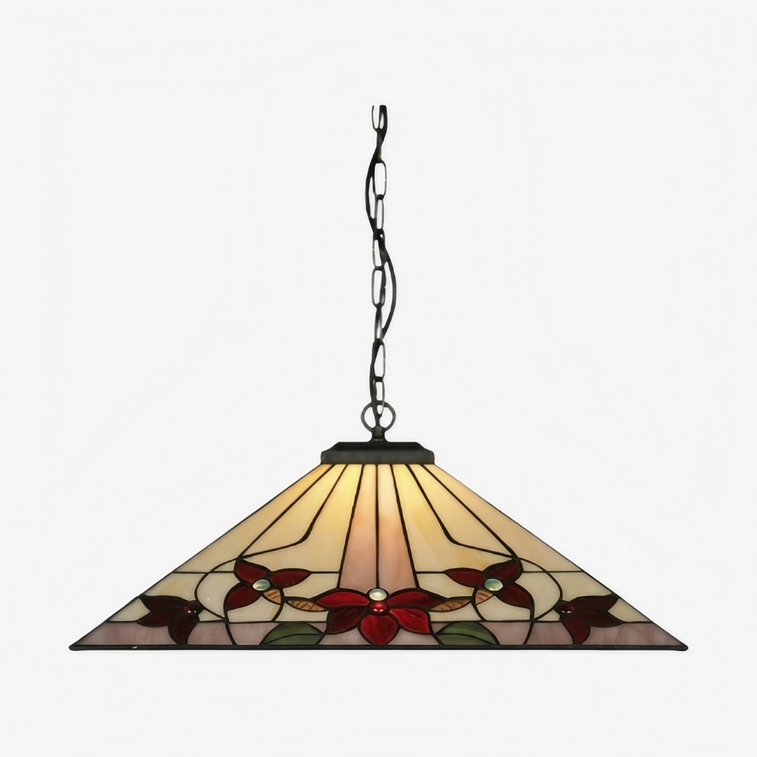 Lámpara Colgante con Patrón Clásico TF Camillo – Lámpara de Vidrio Teñido para Dormitorio o Pasillo