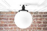 Load image into Gallery viewer, Glorica White Opal Sphere Modern Semi-Flush Light for Bedroom &amp; Entryway
