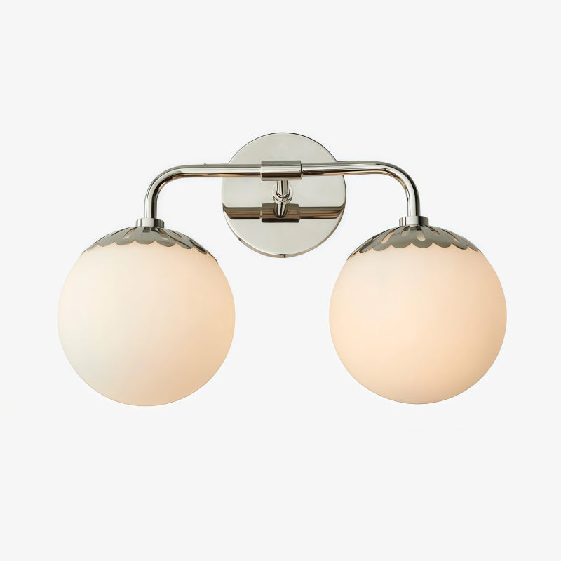 Vinbrea Lampada da Parete con Globo di Vetro - Luce Minimalista con Braccio Curvo per Soggiorno