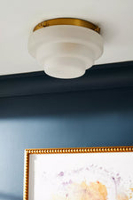 Afbeelding laden in galerijweergave, Capigia glazen metalen plafondlamp - modern armatuur voor slaapkamer of hal
