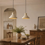 Cargar imagen en el visor de la Galería, Beige metal pendant lamp above a dining table scene