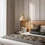 Cargar imagen en el visor de la Galería, Leather pendant light in a warm bedroom setting