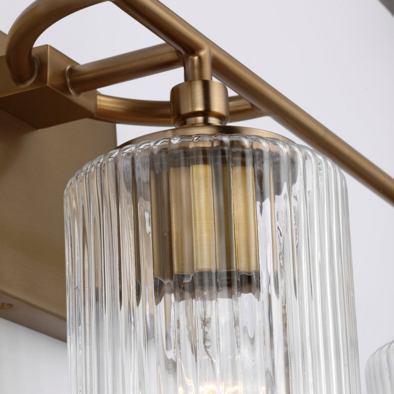 Luz de tocador Lirra de 3 luces regulable de vidrio y metal - Diseño moderno para baño y dormitorio