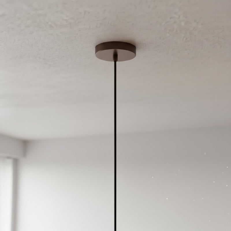 Lampada a sospensione Tarivon con struttura in acciaio e paralume in tessuto – Lampada moderna da soffitto per sale da pranzo