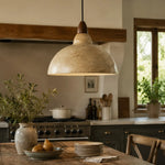 Cargar imagen en el visor de la Galería, distressed silver pendant light over a rustic kitchen counter