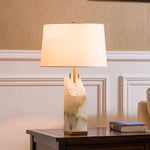 Bild in die Galerieansicht laden, Rohe Alabaster Tischlampe