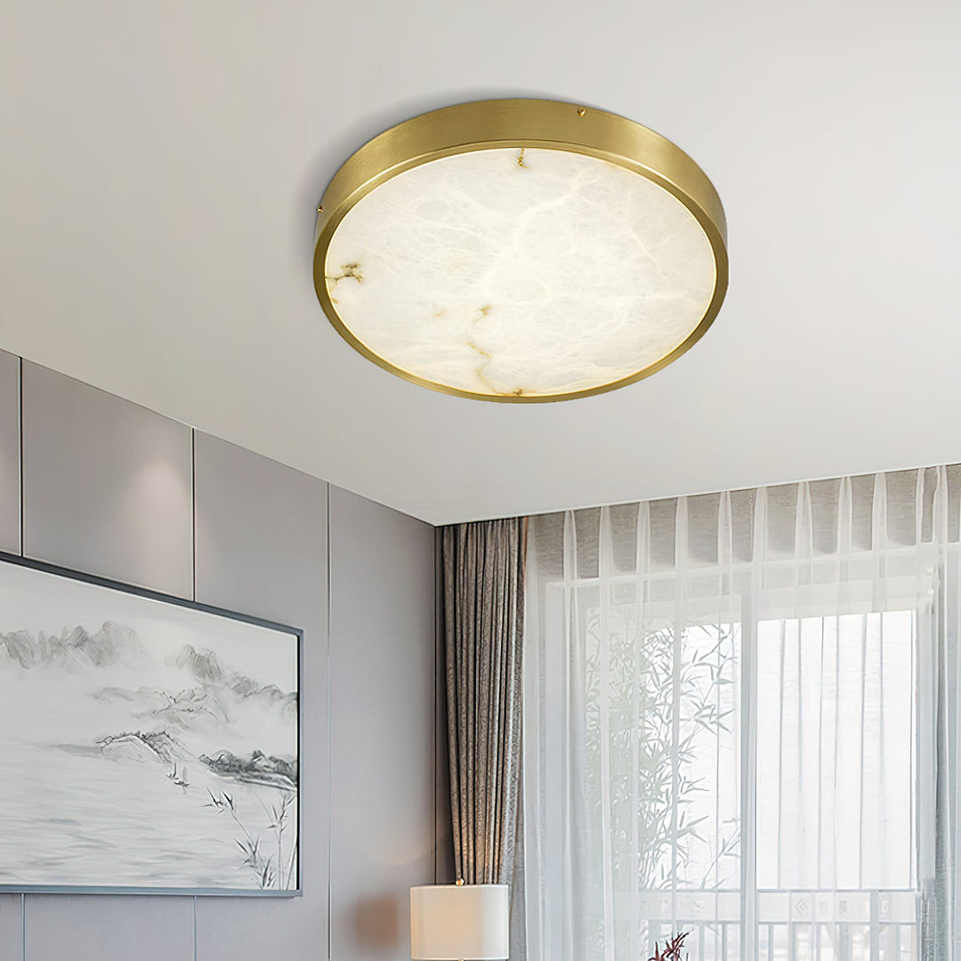 Geometryczna lampa sufitowa wpuszczana z alabastru