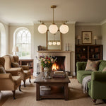 Load image into Gallery viewer, Glorica Glass Frosted Globe Pendant Light - Art Deco Hanging Light for Home
