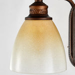 Cargar imagen en el visor de la Galería, Antique bronze amber glass wall sconce