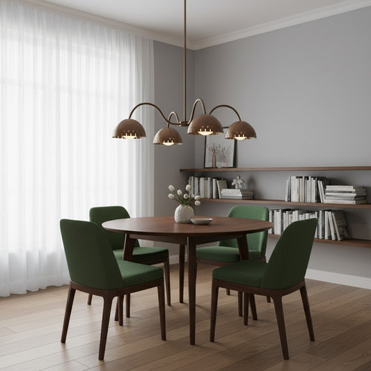 Lámpara de Araña Moderna Lustrona – Luz de Declaración con Estructura Artística de Metal para Áreas de Sala o Comedor