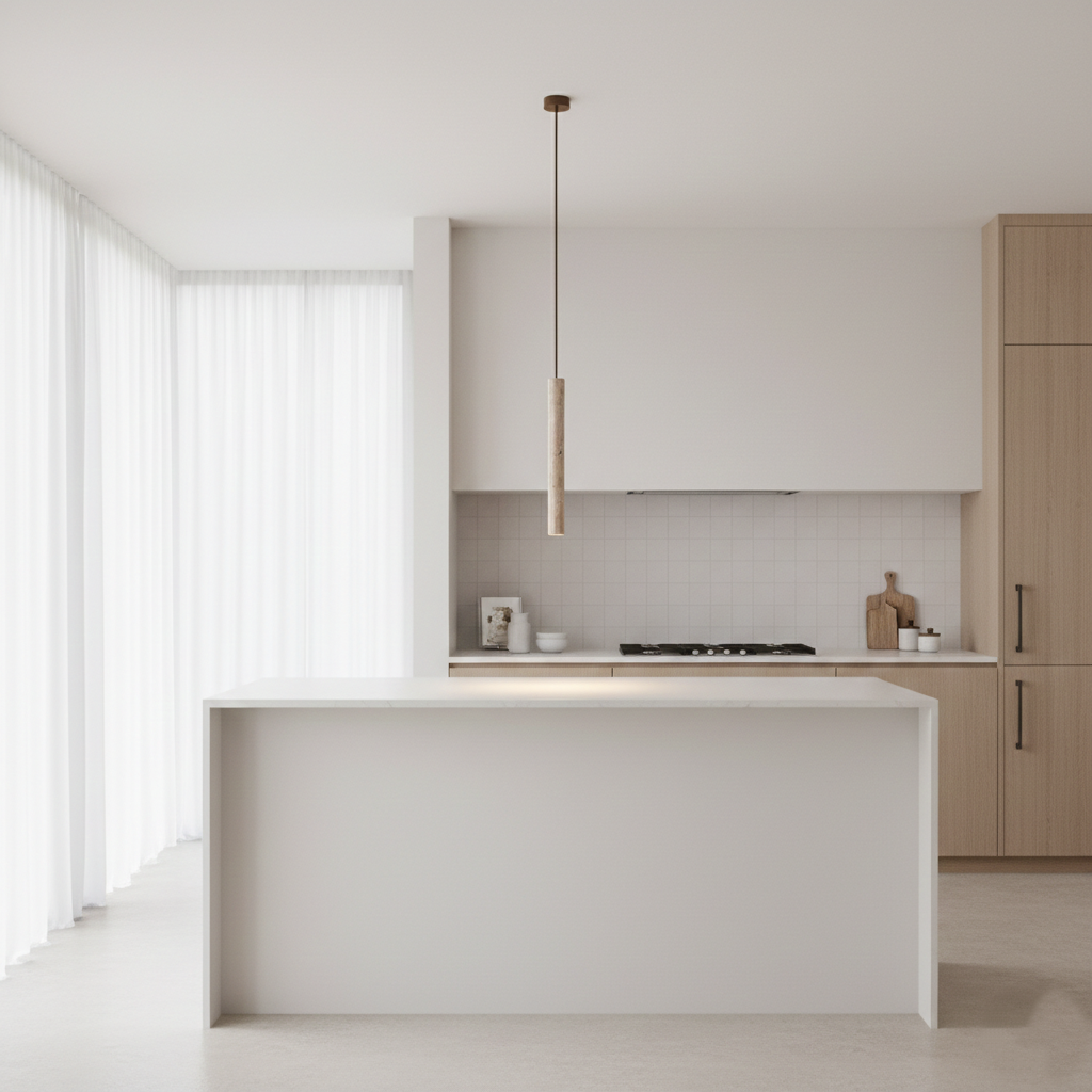 Gemarmerde Travertijn Cilinder Moderne Hanglamp