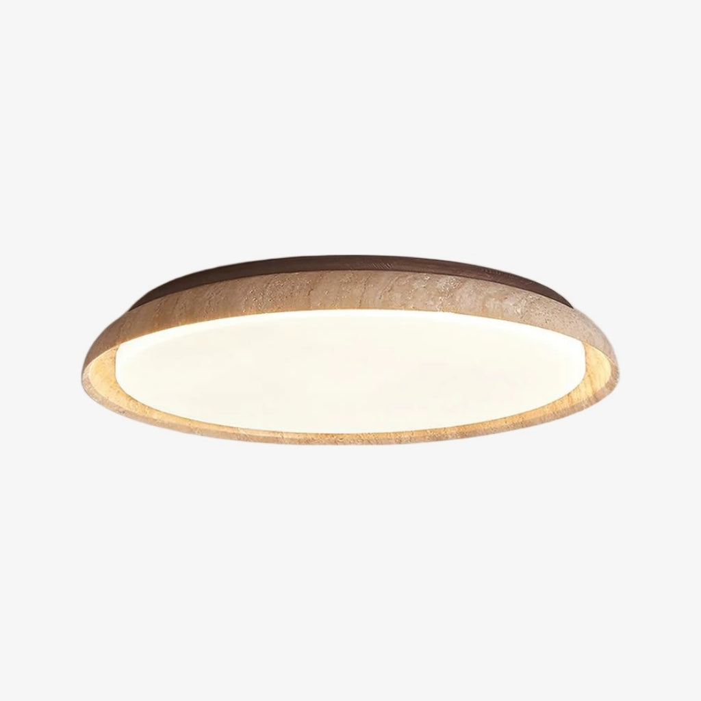 Lámpara de Techo Redonda Torvella Disco Escultórico de Montaje Empotrado - Iluminación Natural Moderna para Dormitorio