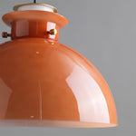 Load image into Gallery viewer, Glebe Glossy Glass Dome Pendant Lamp – Industrial Orange Hanging Light for Kitchen and Dining Room