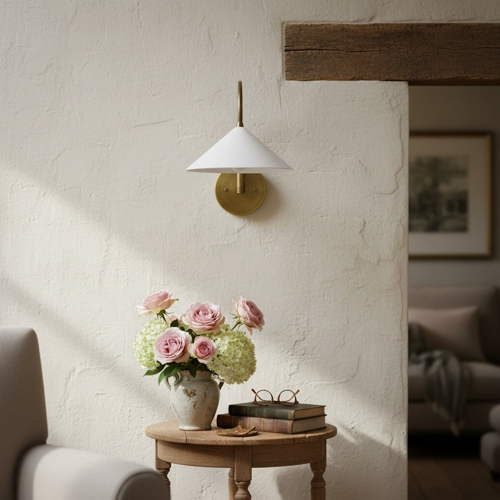 Curva Metal Curved Arm Modern Wall Sconce for Bedroom & Hallway