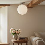 Load image into Gallery viewer, Glorica Glass 12 Inch Globe Ceiling Light - Frosted Glass Art Deco Pendant And Flush Mount
