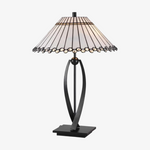 Załaduj obraz do przeglądarki galerii, TF Allanton Stołowa Lampa Stożkowa - Vintage Geometryczne Szkło do Szafki Nocnej i Gabinetu