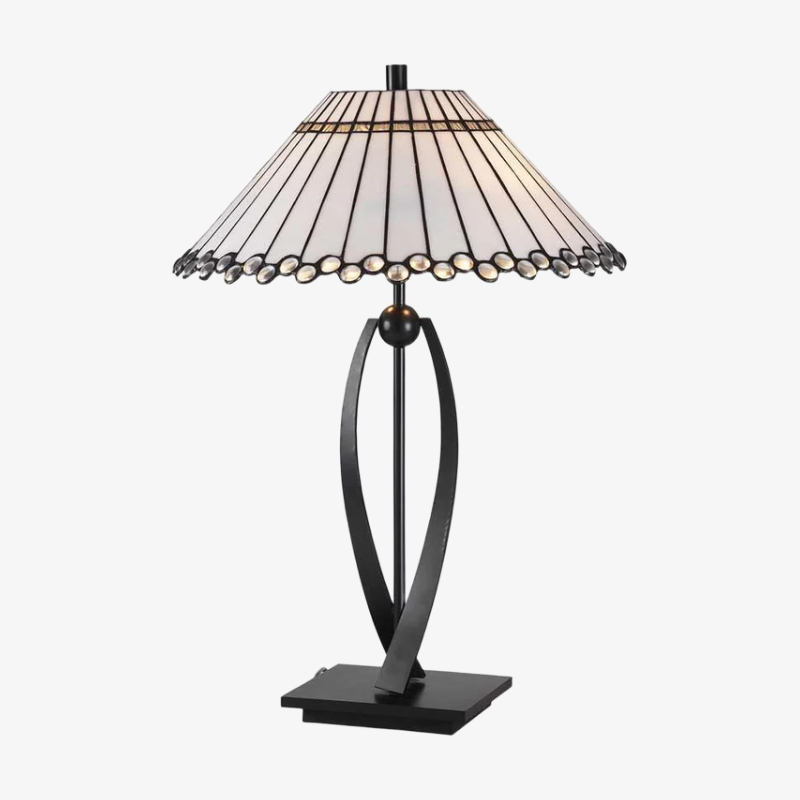TF Allanton Stołowa Lampa Stożkowa - Vintage Geometryczne Szkło do Szafki Nocnej i Gabinetu