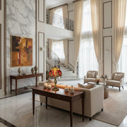 Lampe de table TF Orsino Art Déco - Lampe d'art en verre teinté faite à la main de style vintage pour intérieurs élégants