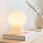 Load image into Gallery viewer, Novarise Ribbed Glass Table Lamp – Textured Glass Accent Lighting
