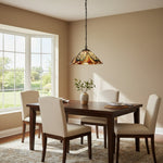 Charger l’image dans la visionneuse de la galerie, Suspension TF Hector – Luminaire décoratif en vitrail Art Nouveau pour salle à manger ou salon