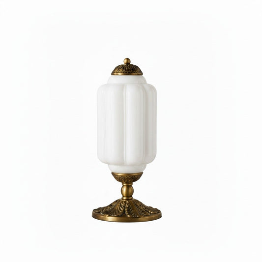 Lampe de Table Rétro Eloise en Verre Opalin pour Décoration de Chambre