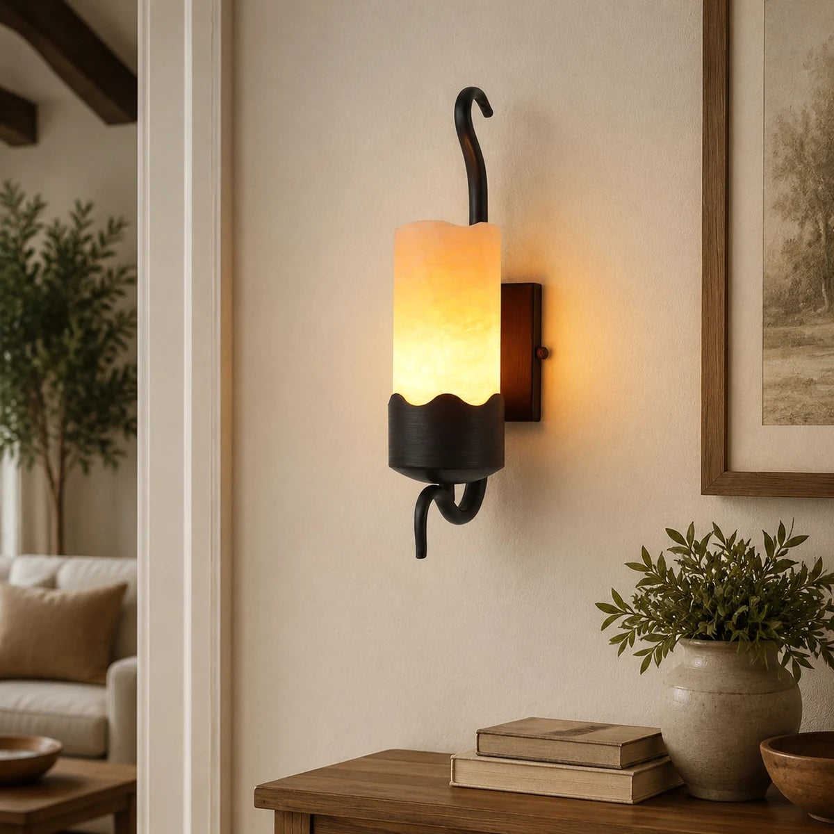 Rustic wall sconce lifestyle image