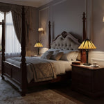 Afbeelding laden in galerijweergave, TF Dark Star Tiffany-stijl geometrische kap tafellamp voor slaapkamer en sfeerverlichting