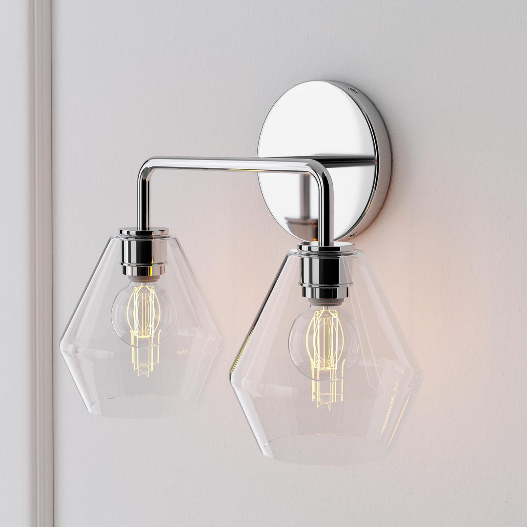 Merin Multi Head Dressing Table Wall Lamp - Metal And Glass Sculptural Lamp