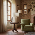 Afbeelding laden in galerijweergave, Ceruna minimalistische keramische tafellamp - keramische voet met een linnen lampenkap