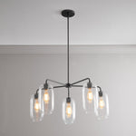Load image into Gallery viewer, Lumivelle 5-Light Pebble Chandelier - Modern Glass Pendant Lighting
