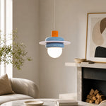 Załaduj obraz do przeglądarki galerii, Sea salt blue pendant light in a living room corner