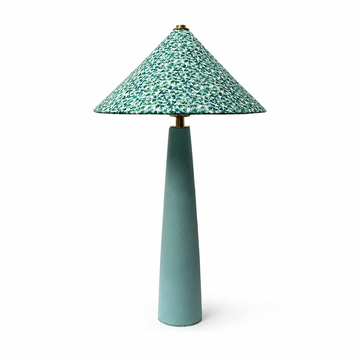 Liberty floral shade ceramic table lamp on a white background