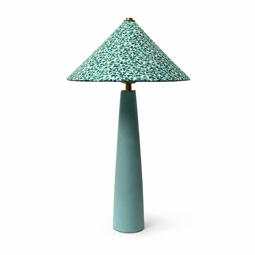Liberty floral shade ceramic table lamp on a white background