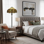 Load image into Gallery viewer, TF Dragonfly Motif Floor Lamp – Vintage Stained-Glass for Living Rooms