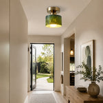 Charger l'image dans la visionneuse de la galerie, green jade flush mount ceiling light in a corridor