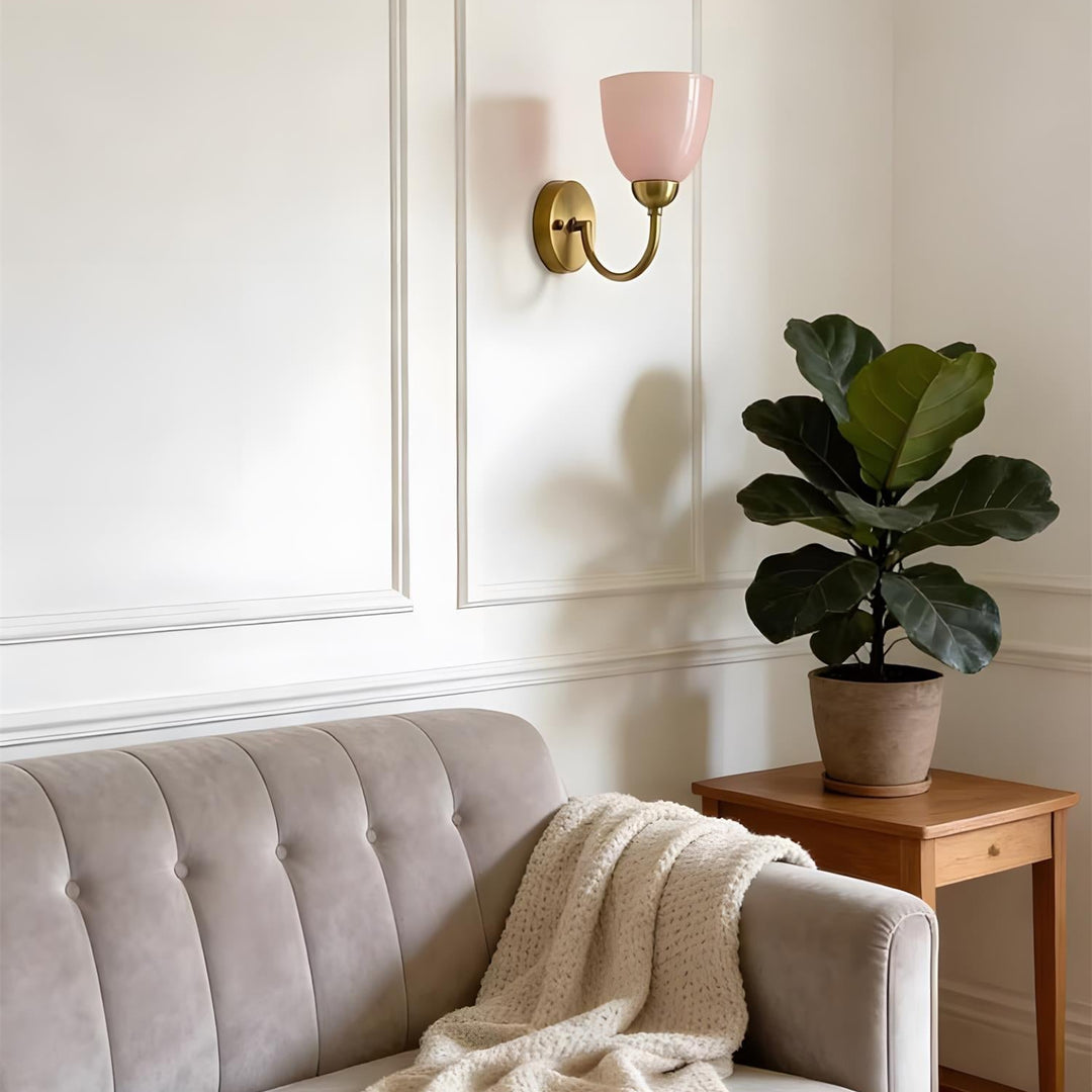 Mild Velin Wall Lamp – Brass and Frosted Glass Wall Sconce for Bedroom and Living Room