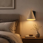 Cargar imagen en el visor de la Galería, Bedroom nightstand scene with travertine wall sconce