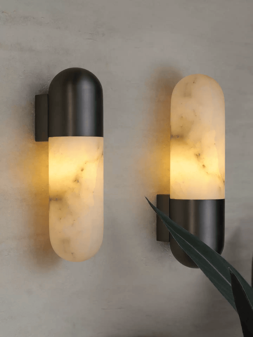 Kapsel Alabaster Wandkerze