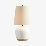 Afbeelding laden in galerijweergave, Ceruna moderne keramische bedlamp met linnen stoffen kap – elegante verlichting voor slaapkamer en woonkamer