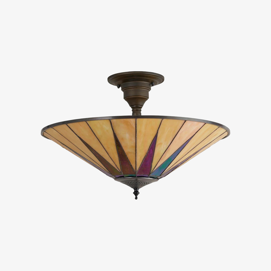 Lámpara de Techo TF Dark Star Tiffany – Diseño de Estrella en Vidrio Tiffany para Comedor o Pasillo