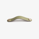 Afbeelding laden in galerijweergave, Cowhide leather and brass cabinet pull handle color and size option