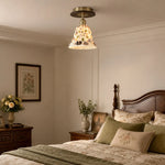 Cargar imagen en el visor de la Galería, Shell glass ceiling light in a calm bedroom scene