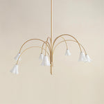Load image into Gallery viewer, Bellina Modern Romantic Chandelier - Botanical Lily Design with Glass Flowers
