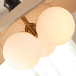 Bild in die Galerieansicht laden, Orrise Vintage Inspirierter 3-Licht Hängender Kronleuchter - Holz, Metall und Stoffakzente Heimbeleuchtung