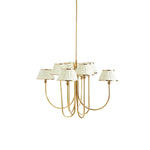 Load image into Gallery viewer, Ruchee Chandelier – Layered Fabric Shade Brass Ceiling Light for Dining or Living Spaces
