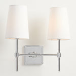Load image into Gallery viewer, Derlina White Linen Shades Wall Lamp – Retro Metal Multi-Head Lighting Fixture

