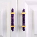 Load image into Gallery viewer, Brass Crystal Door Knobs: Kitchen Cabinet Knobs &amp; Bedroom Drawer Pulls
