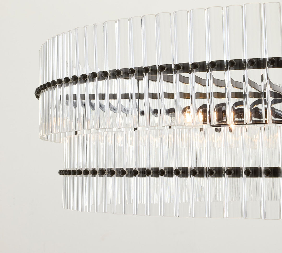Lumora Crystal Pendant Light – Elegant Tumbled Brass & Cut Glass