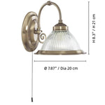 Afbeelding laden in galerijweergave, TF Vintora Ribbelglas Wandlamp - Industriële Belvorm voor Eetkamer en Gang